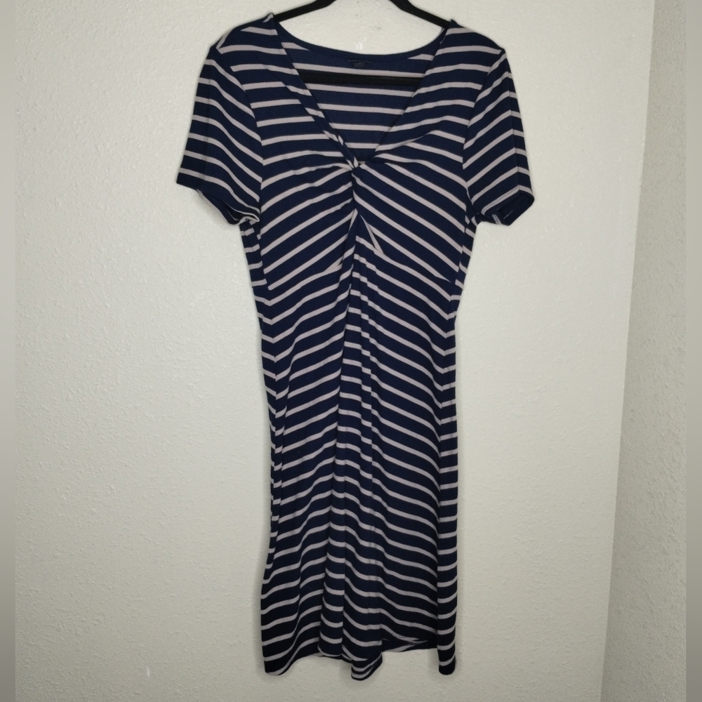 Torrid Mini Rib Knit Twist Front Skater Dress Stripe Women's Plus Size 0X